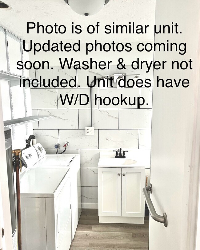 Bathroom with W/D hookup. Does not include washer or dryer.