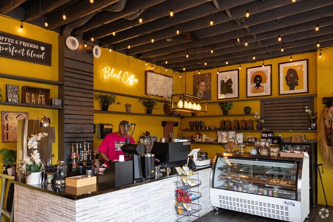 Walk to the nearby Black Coffee for a fresh cup of joe.