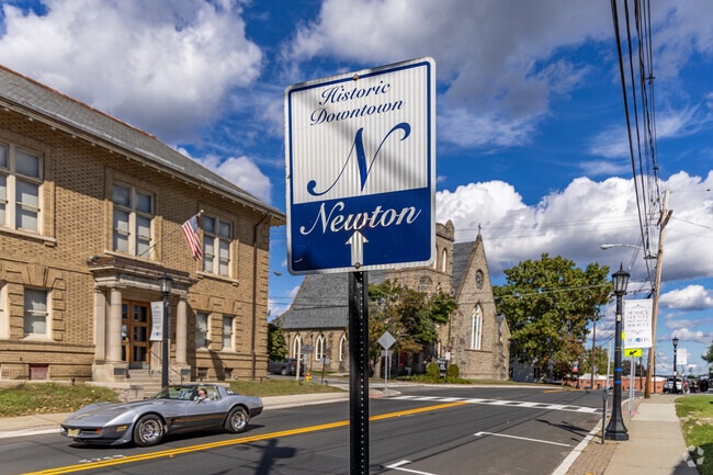 Newton's historic district begins at the green, site of the Civil War monument.