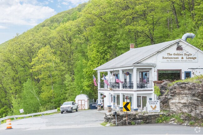 The Golden Eagle Restaurant is perched along the Mohawk Trail in Clarksburg and commands astonishing views.