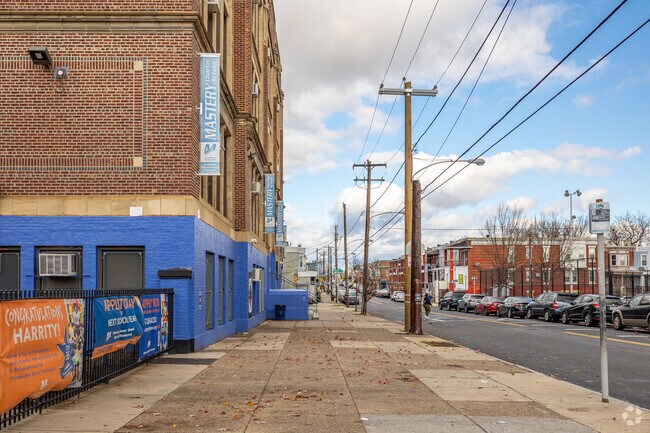 William F. Harrity Elementary Public School has wide sidewalks for safe commuting to school.