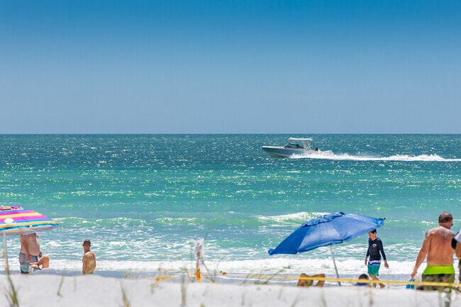 A beautiful look of the Gulf with boats driving by in Indian Shores.
