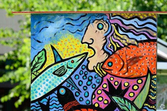 Artwork by local artist Annie O'Neill can be found throughout downtown Gardiner, NY.