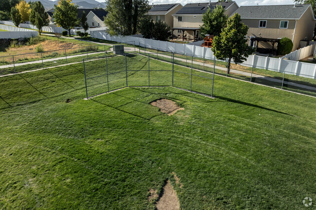 Oakcrest Elementary’s multi use sports field borders a peaceful suburban neighborhood.