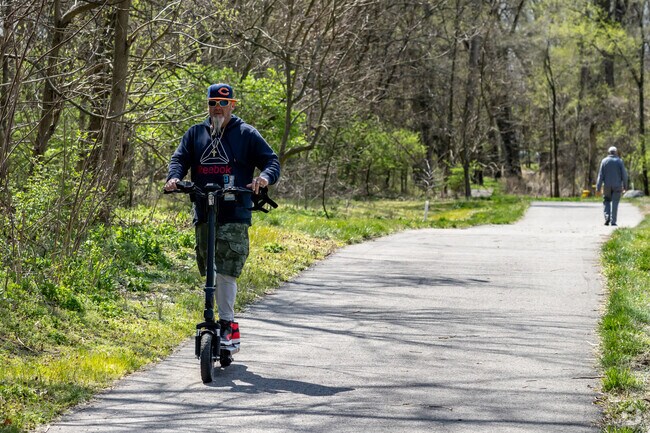 Walk, bike, or scooter along Elkhart River Greenway's 6.1 mile pathway.