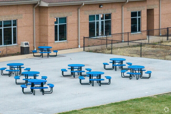 Miriam High School has an outdoor seating area.