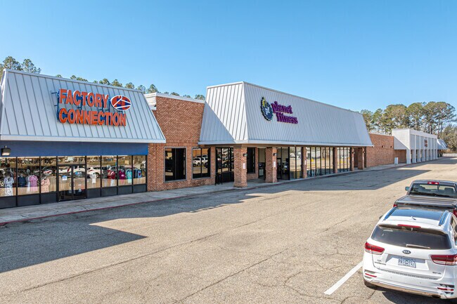 Picayune’s Pine Tree Plaza Shopping Center has larger stores and a fitness center.
