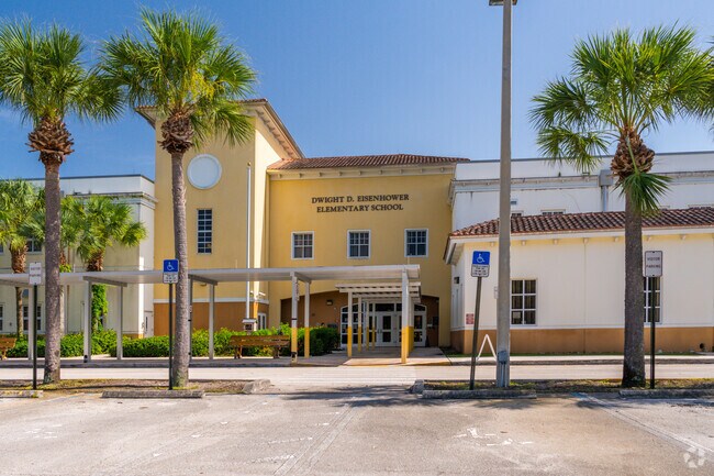 The main entrance to Dwight D Eisenhower Elementary School in Downtown Palm Beach Gardens.