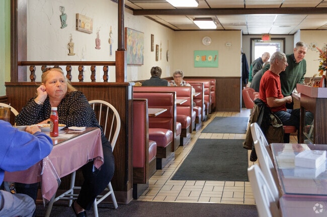 The lunch crowd at Wayne's Family Diner in Jermyn, PA.