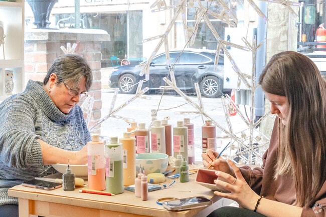 Pick out something to paint with a friend at Fahrenheit Ceramic Studio on Broadway in Pitman.