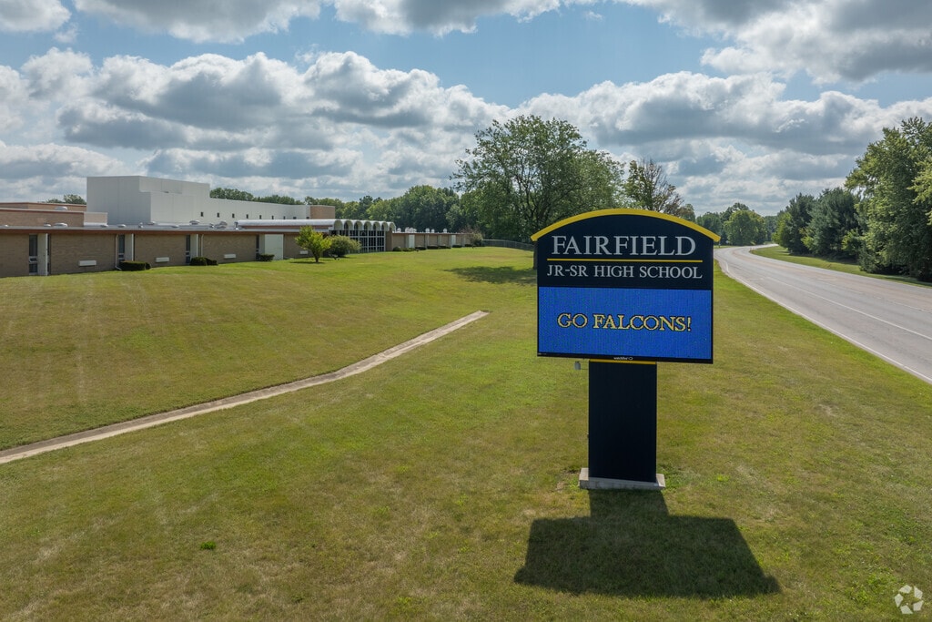 Fairfield Junior/Senior High School signage.