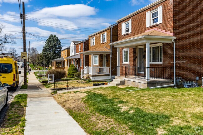 Rows of houses with nice yard line the streets of Swissvale.