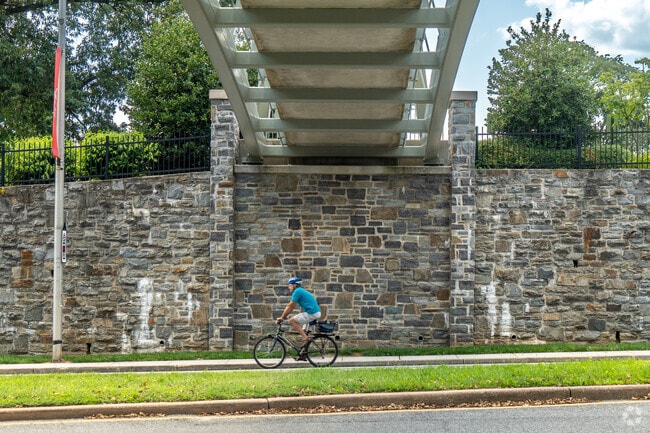 Bike lanes in Roland Park added safety to those cycling.
