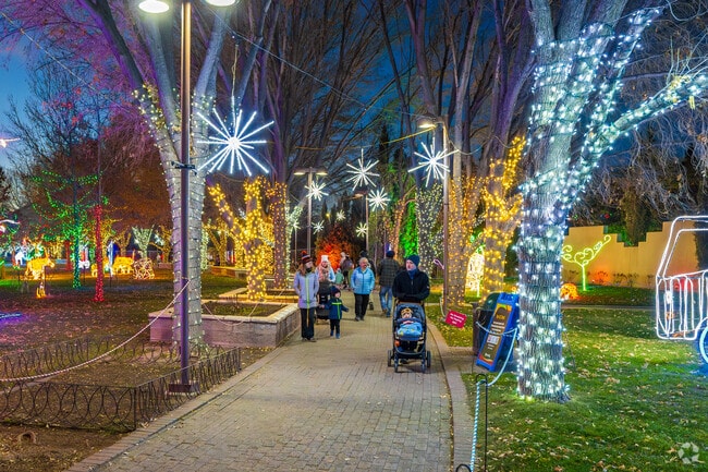 Each year the ABQ Botanic Garden host to the River of Lights show just minutes away from West Mesa.