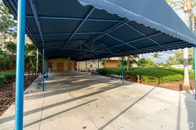 The Glades Middle School has a cover for the rainy days.