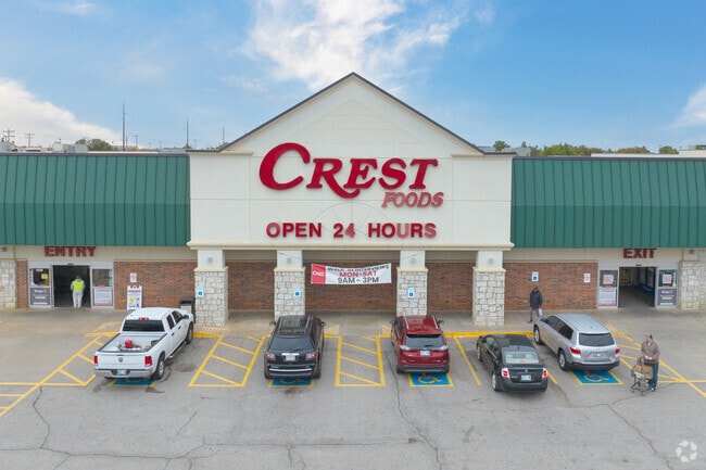 Get a late night snack at the Crest Foods, open 24 hours in Warwick.