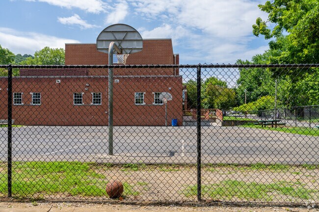 The basketball court at Crystal Springs Elementary School sees pickup games in South Roanoke.