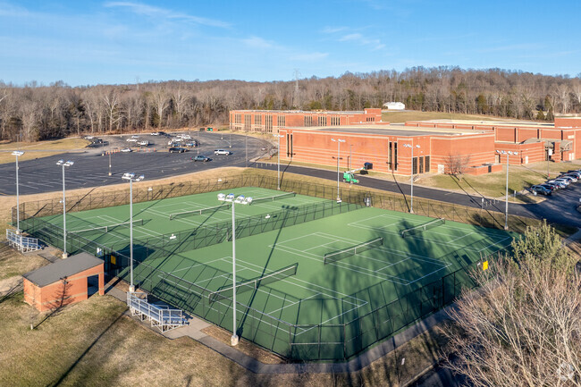 This is the tennis complex at Highland Hills Middle School.