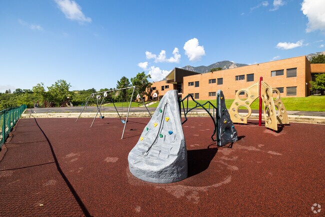Cheyenne Mountain Elementary School offers a mountain climbing wall for students.