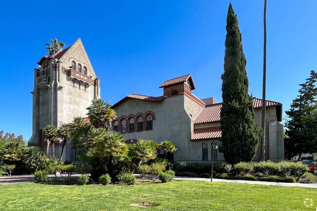 Tower hall is the oldest building at at San Jose State University in San Jose Sun neighborhood.