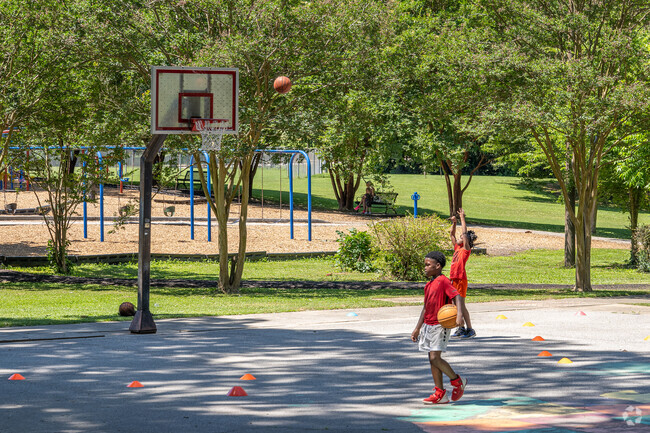 There are several public basketball courts located throughout East Lake Park.Several public basketball courts can be found throughout East Lake Park.
