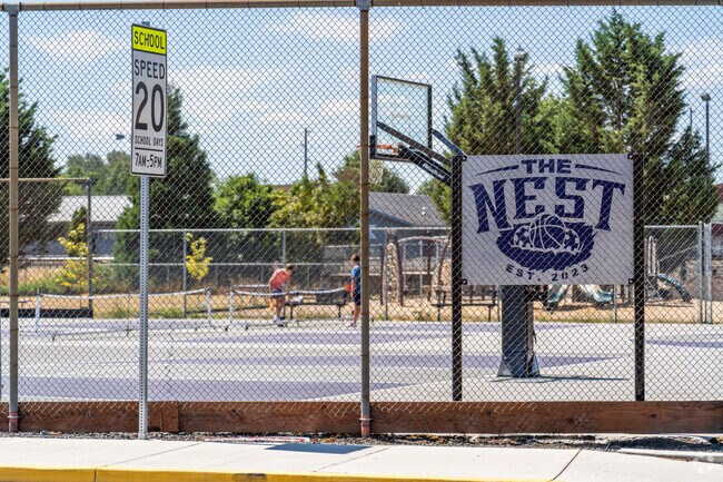 Harrisburg Elementary School shares an outdoor activity area called The Nest in Oregon.