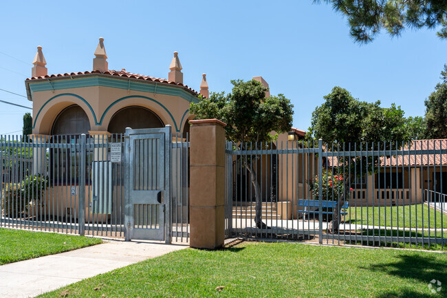 Side entrance to Jefferson Elementary School in Corona.