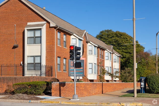 Brick built townhouses are popular choice in Columbus Square neighborhood.