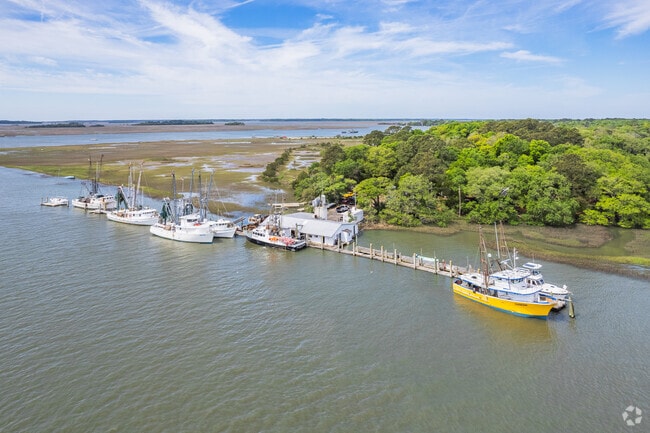 A fishing boat comes in at Cherry Point on Wadmalaw Island.