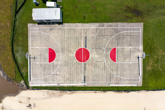Aerial of basketball court at Neptune Elementary School.