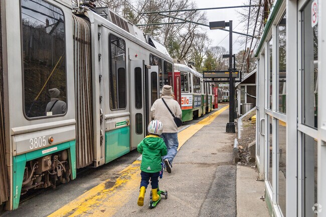 Hop on the Greenline at Newton Highlands for a quick ride into Boston.