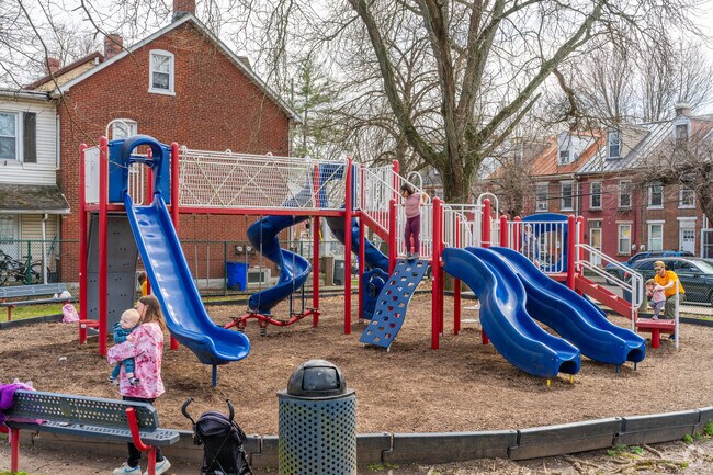 South Street Park has an expansive playground that families enjoy in Downtown Posstown.