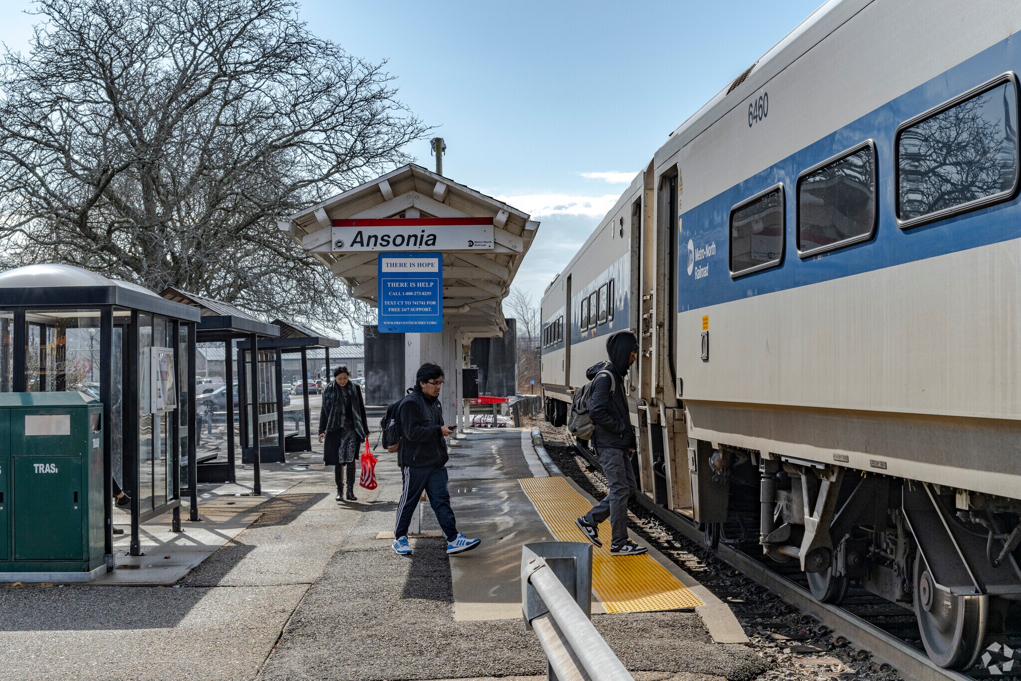 The Ansonia train station is located right along the river in downtown Ansonia.