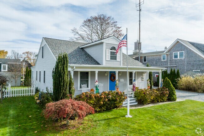 Traditional Cape Cod homes are a common house type in Jamestown Village.