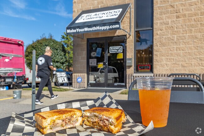 Grab a delicious homemade hot sandwich and fresh iced tea at Blackgod Cafe in Elmhurst.
