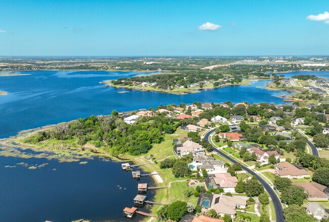 Large custom homes grace the shores of John's Lake in Clermont.