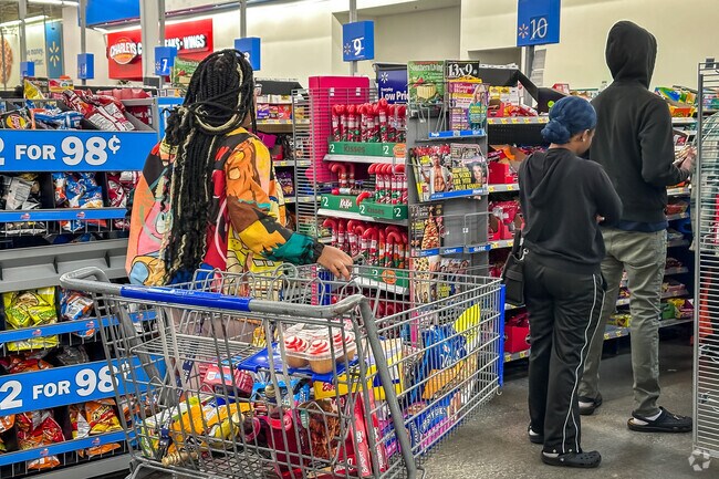 Golden ring shopping center in Rossville features big box stores like Walmart.