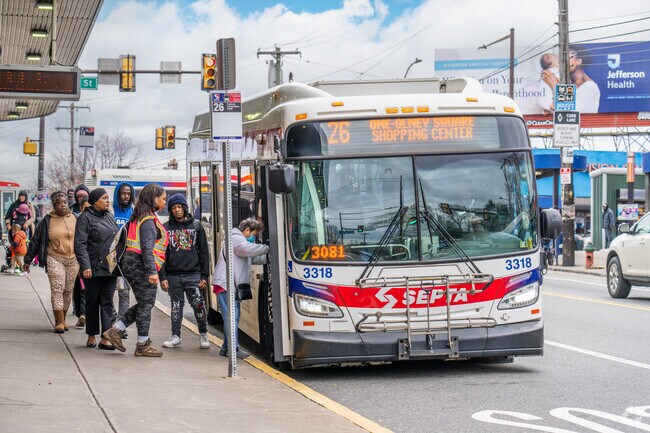 The Fern Rock Transportation Center provides easy commuting for the community.