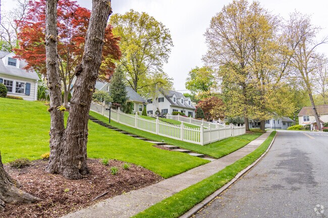 Well-manicured lawns are a frequent sight in the Ho-Ho-Kus neighborhood.