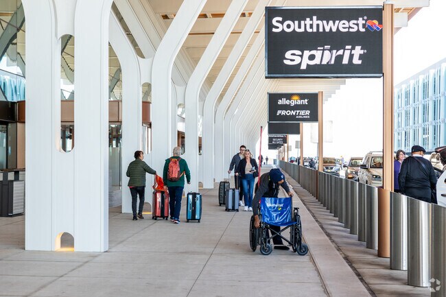 The Kansas City International Airport is 20 miles northwest of the neighborhood.