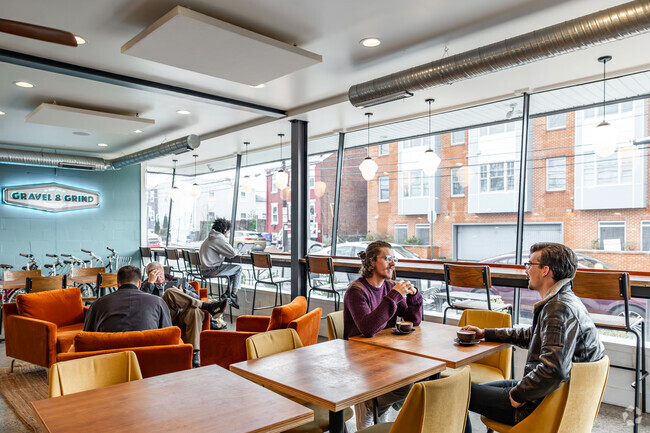Gravel & Grind is the closest local coffee shop to Fredericktowne Village.