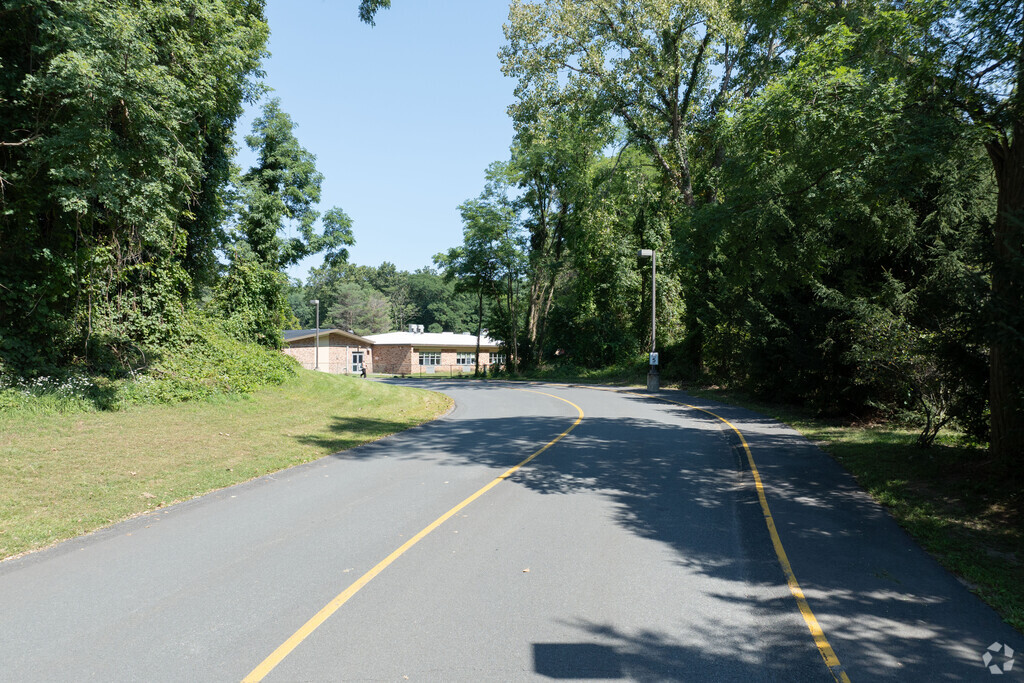 Guilderland Elementary School has a long winding road to its campus.