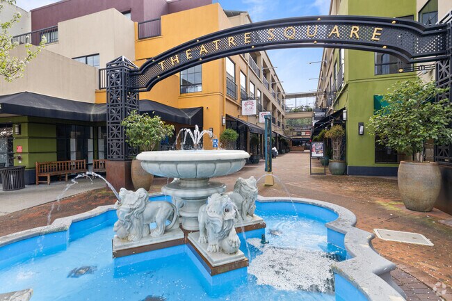 Central Orinda's Theatre Square bustles with shops, offering a vibrant retail experience.