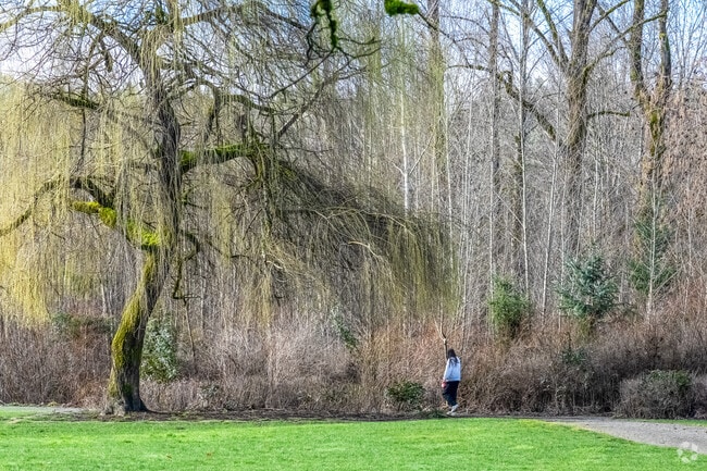 Newport’s neighborhood parks feature grassy lawns, shade trees, and walking paths.