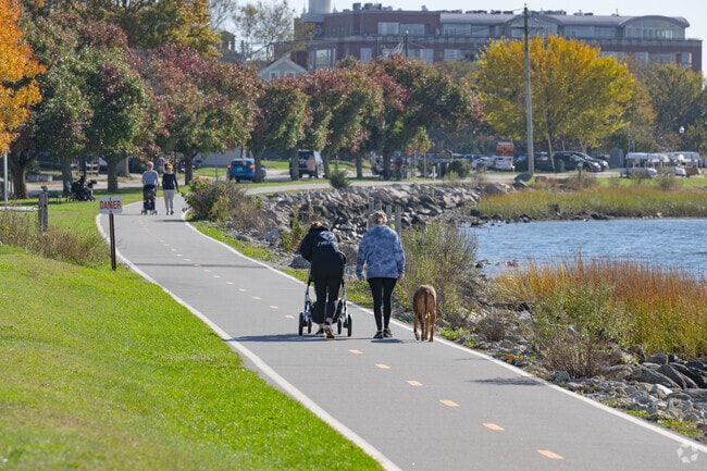 Residents enjoy outdoor recreation on the popular East Bay Bike Path in Bristol, RI.