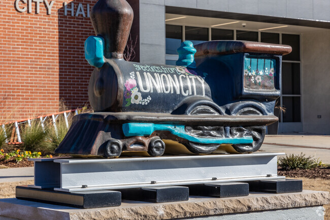 Union City train displays are a reminder of its historical history as a major railroad hub.