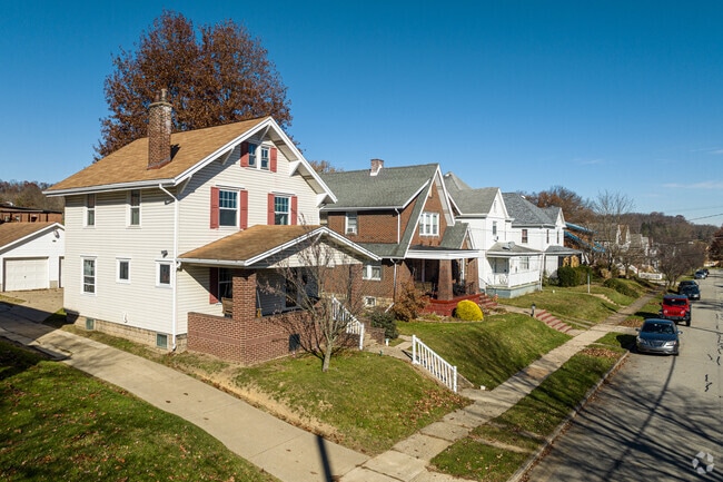 Many houses in Youngwood are a mix of styles, as shown here.