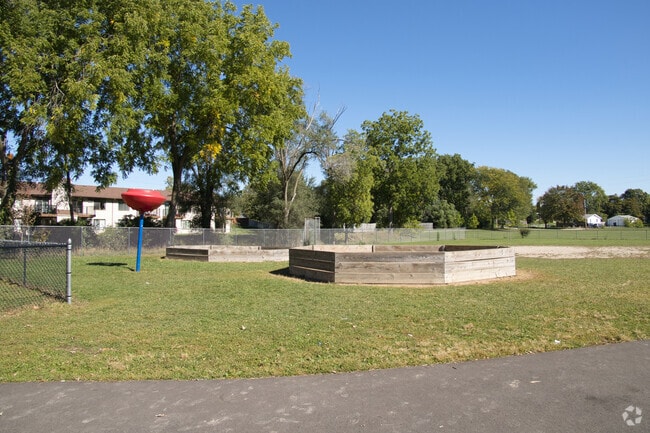 Sandboxes is a play area with some sand at Grandville East Elementary School.