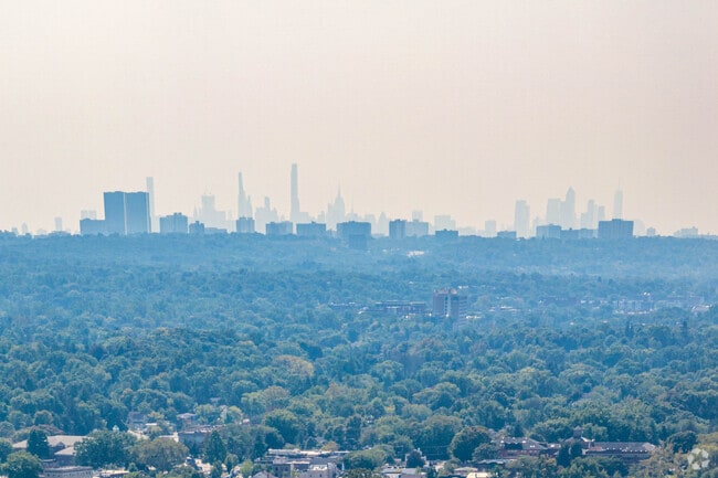 The New York City skyline can be seen in the distance from Cresskill, NJ.