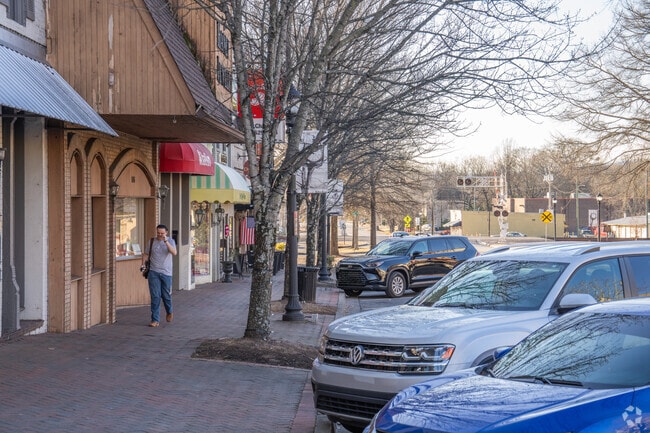 Residents in Calhoun head to the walkable downtown area.